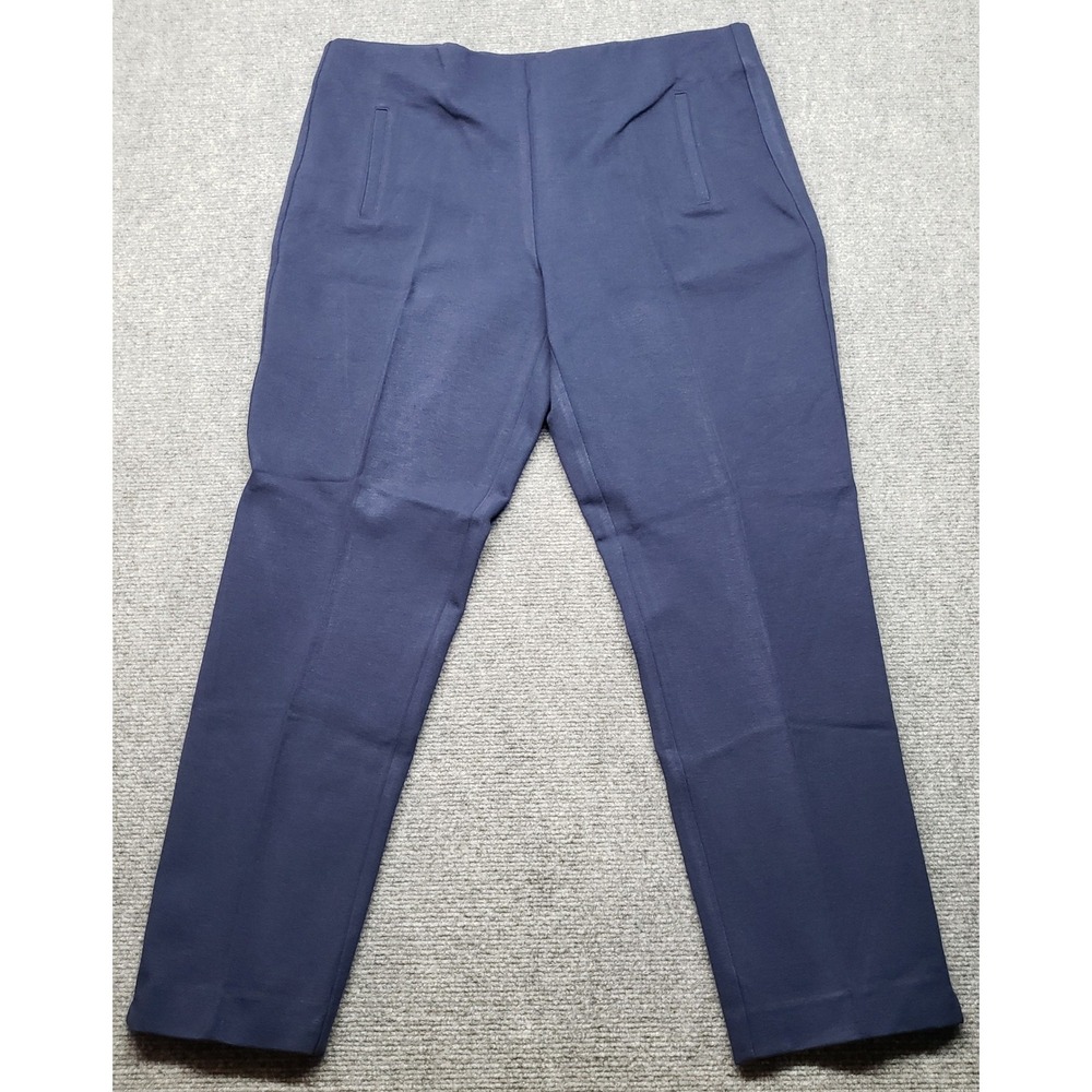Chicos Dress Pants Womens 2 Navy Blue Pull On Career Casual Stretch Slacks